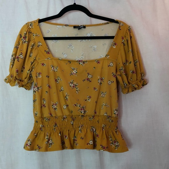 Tops - Yellow flower blouse